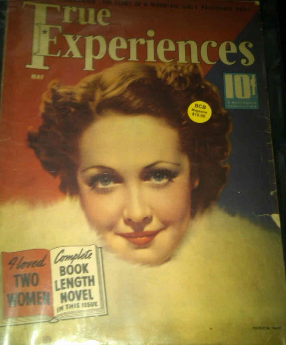 TRUE EXPERIENCES magazine side cover May 1938