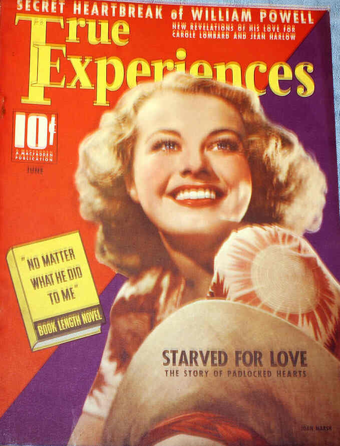 TRUE EXPERIENCES magazine side cover June 1938