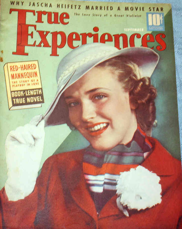 TRUE EXPERIENCES magazine side cover September 1938