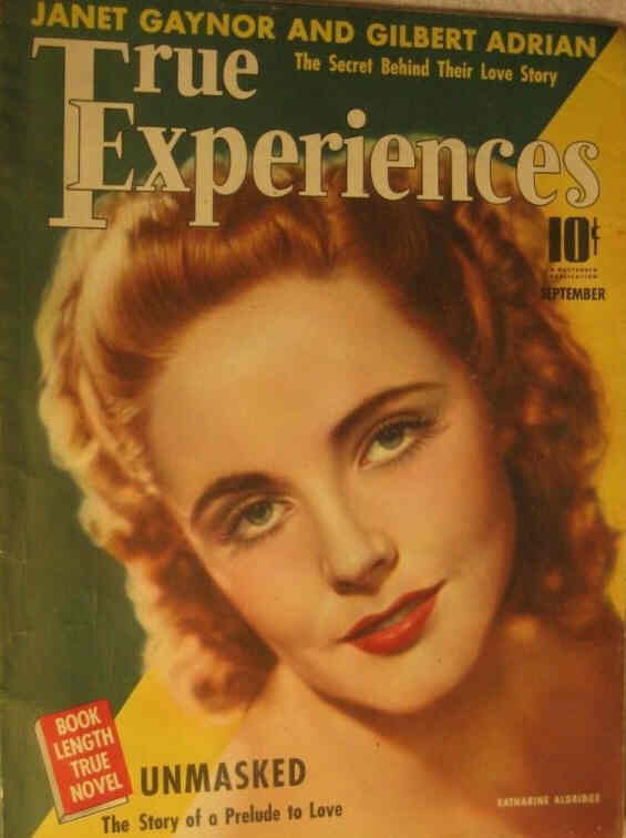 TRUE EXPERIENCES magazine side cover  September 1939