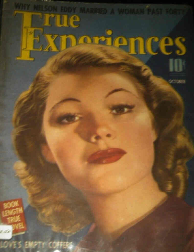 TRUE EXPERIENCES magazine side cover October 1939