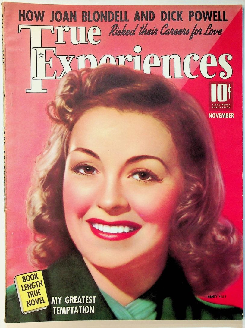 TRUE EXPERIENCES magazine side cover  November 1939