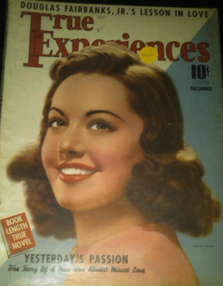 TRUE EXPERIENCES magazine side cover December 1939