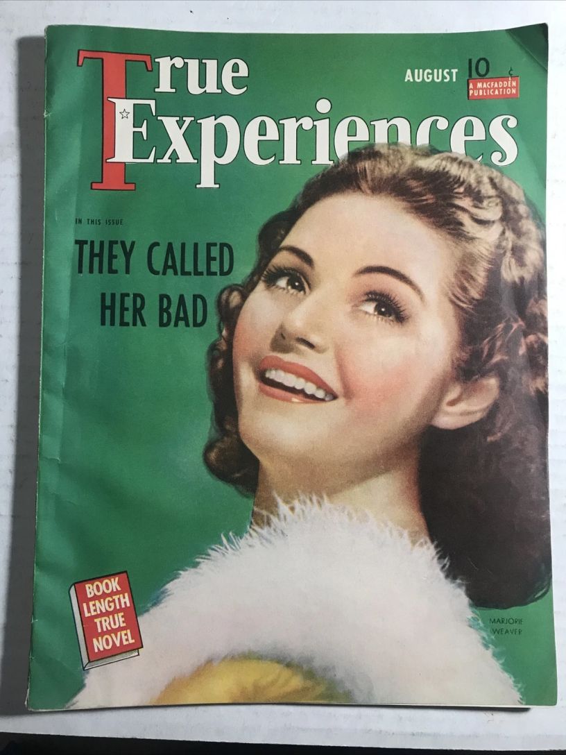 TRUE EXPERIENCES magazine side cover  August 1940