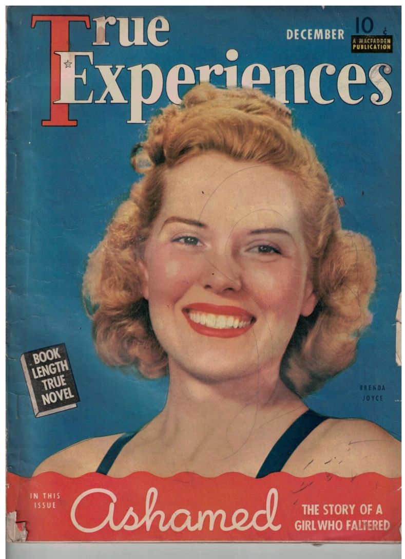 TRUE EXPERIENCES magazine side cover  December 1940