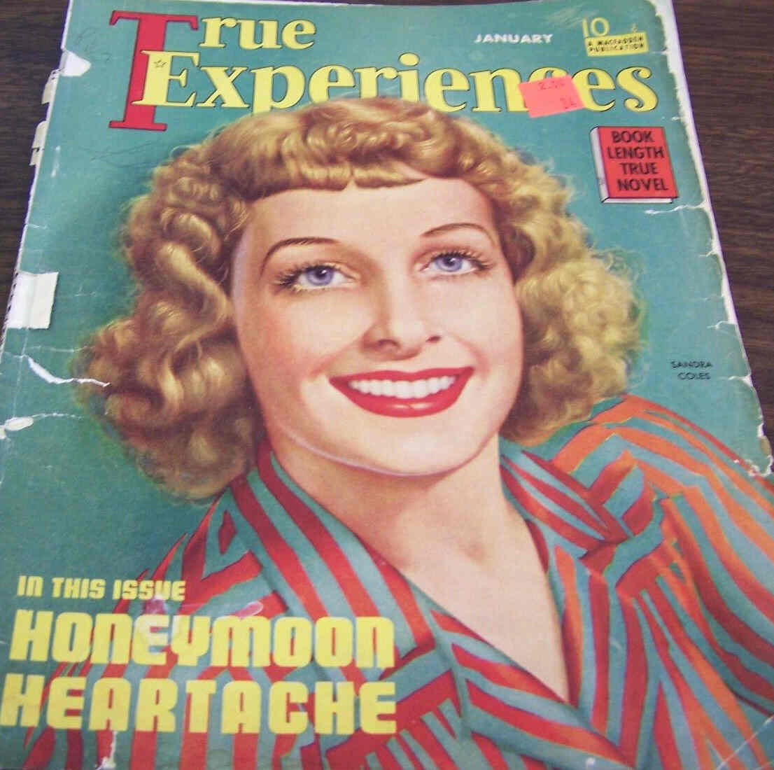 TRUE EXPERIENCES magazine side cover January 1941