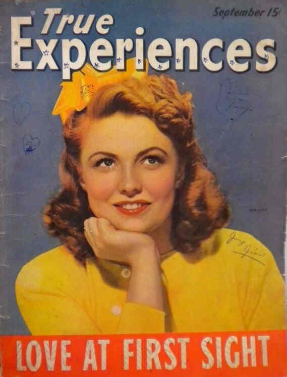 TRUE EXPERIENCES magazine side cover September 1944