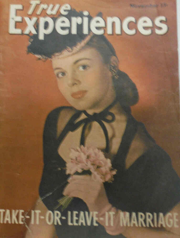 TRUE EXPERIENCES magazine side cover November 1945