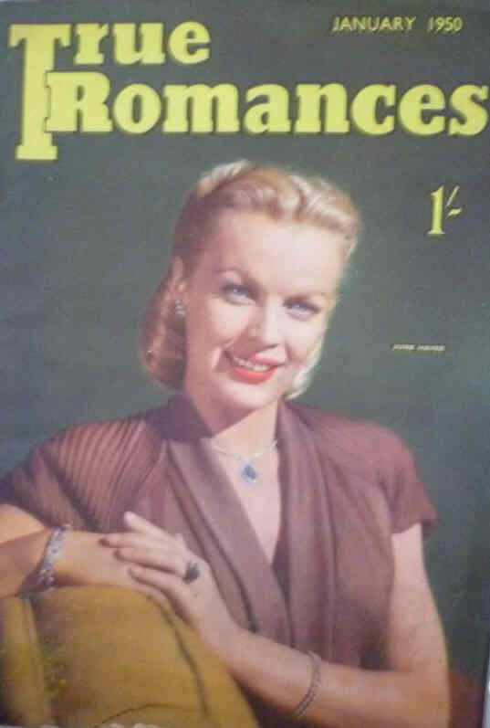 TRUE ROMANCES (UK) magazine side cover  January 1950