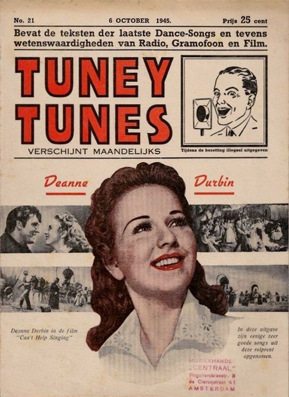 TUNEY TUNES magazine side cover Issue 21  October 1945
