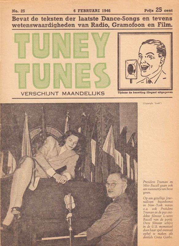 TUNEY TUNES magazine side cover Issue 25  February 1946
