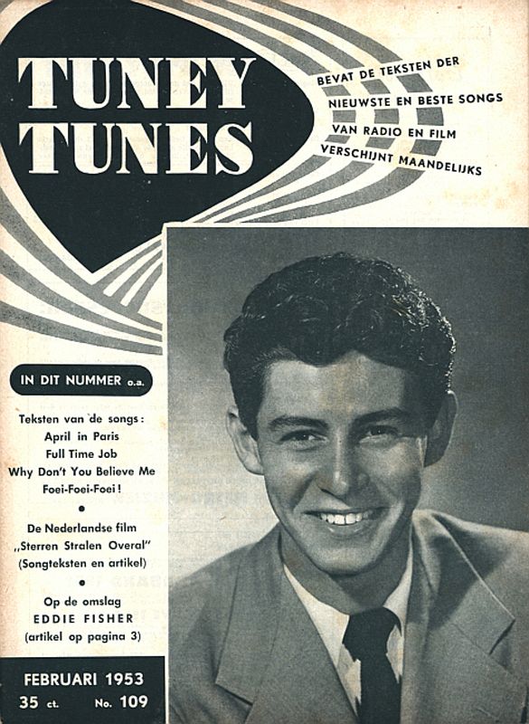 TUNEY TUNES magazine side cover Issue 109  February 1953