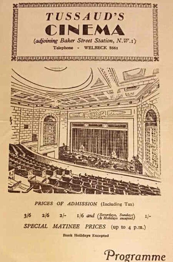 TUSSAUDS CINEMA magazine side cover 11 July 1932