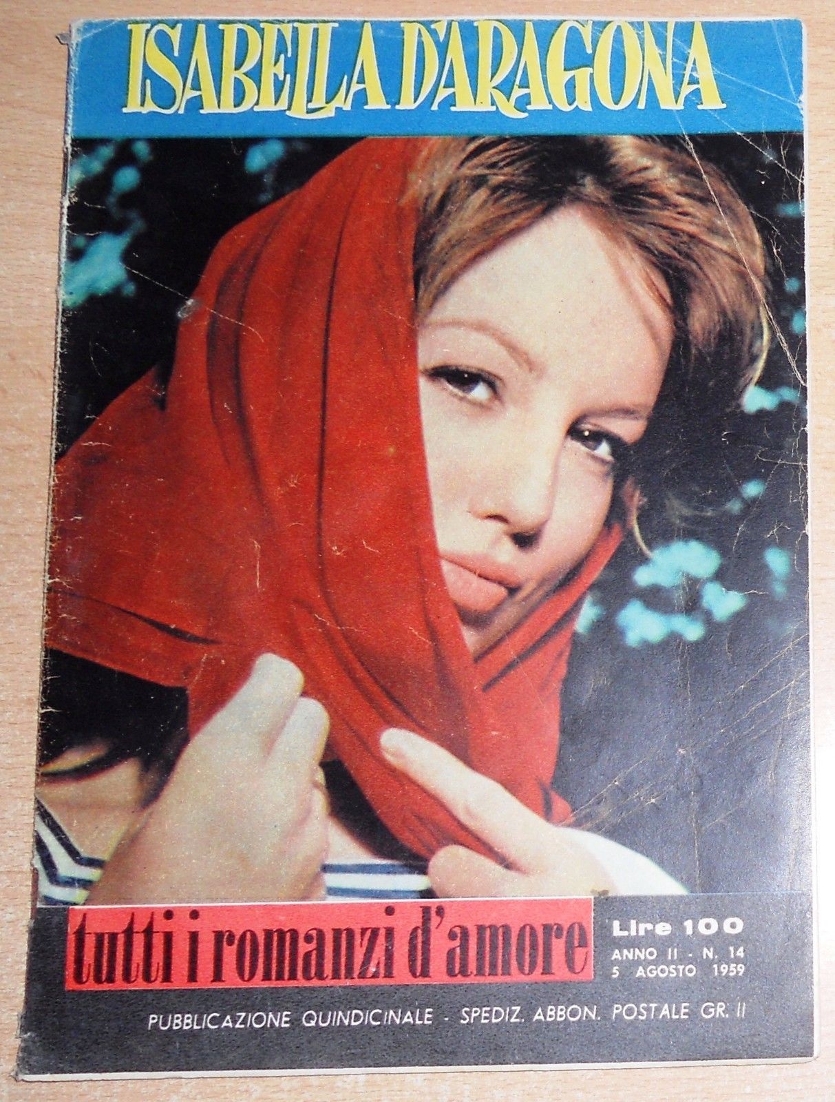 TUTTI I ROMANZI D AMORE magazine side cover Issue 14 5 August 1959