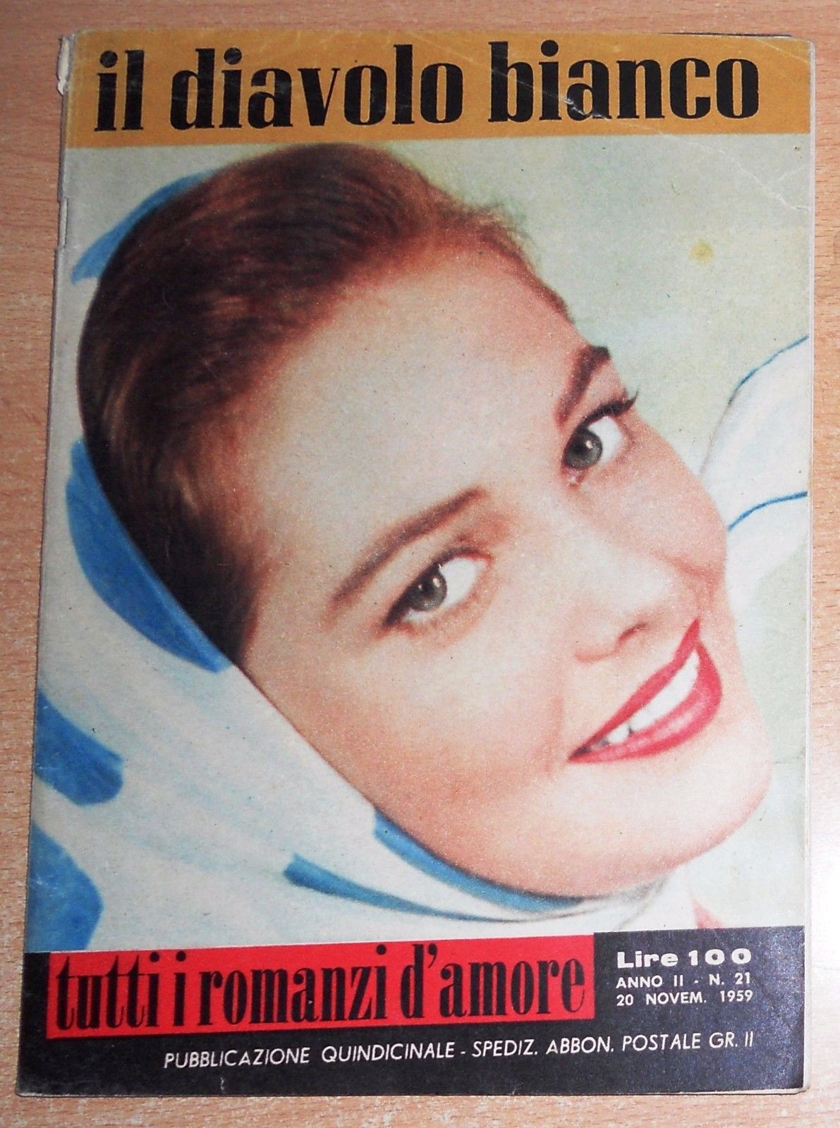 TUTTI I ROMANZI D AMORE magazine side cover Issue 21 20 November 1959