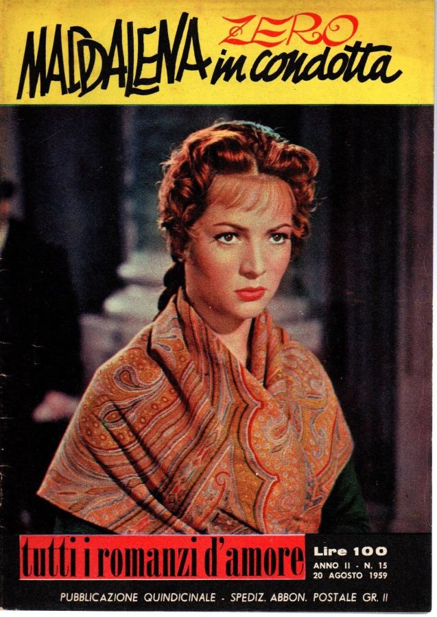 TUTTI I ROMANZI D AMORE magazine side cover Issue 15 20 August 1959