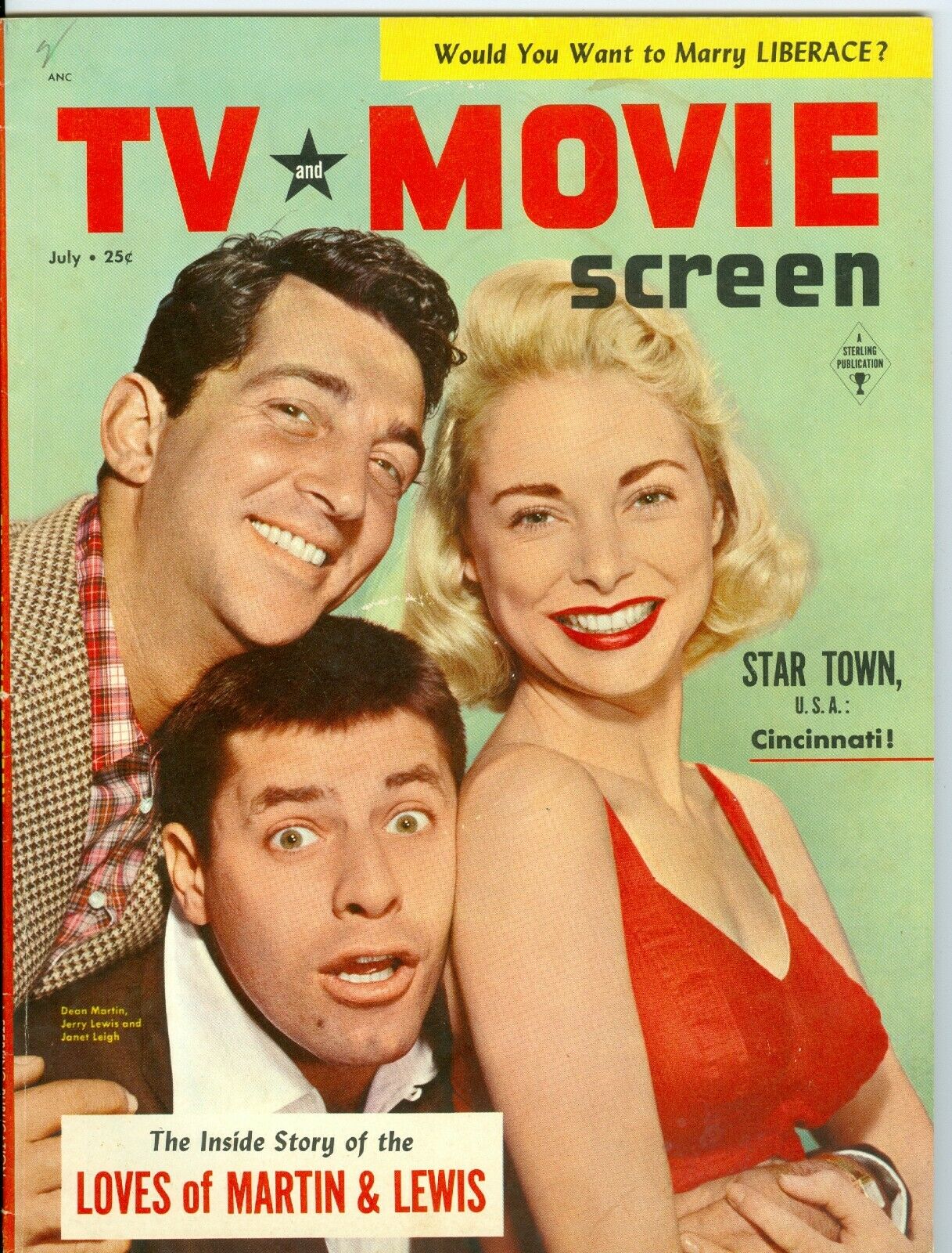 TV AND MOVIE SCREEN magazine side cover July 1954