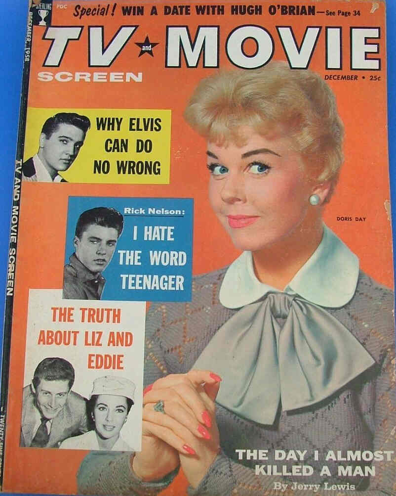 TV AND MOVIE SCREEN magazine side cover December 1958