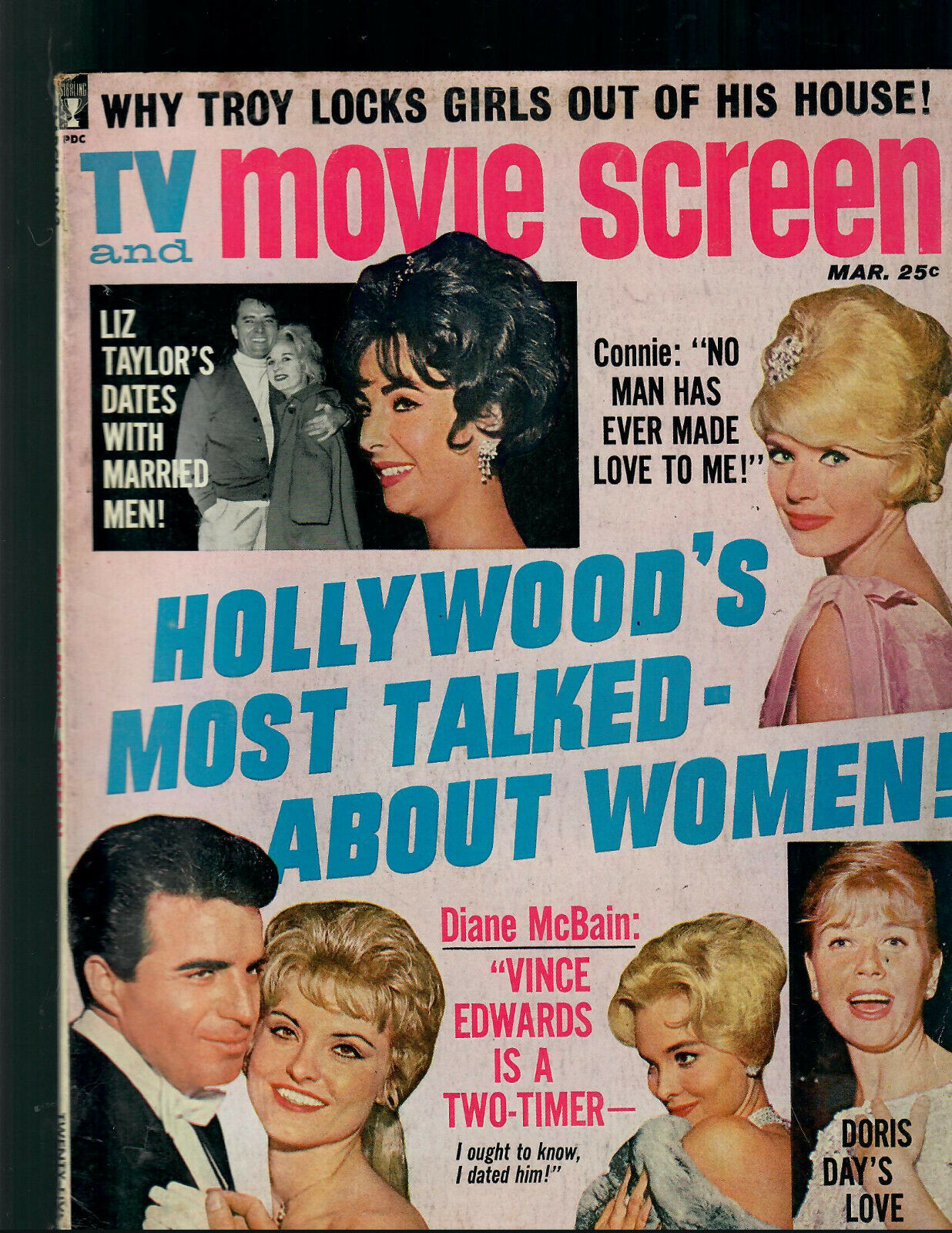TV AND MOVIE SCREEN magazine side cover March 1963