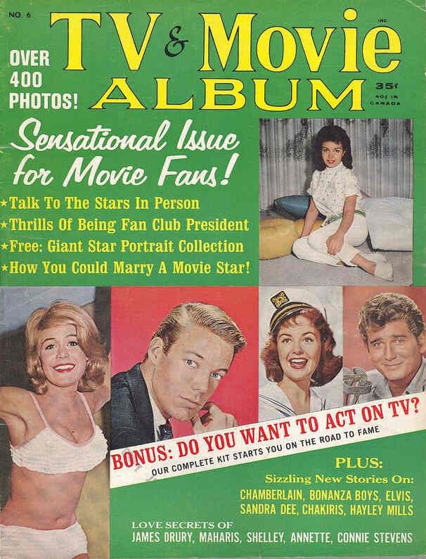 TV AND MOVIE ALBUM magazine side cover Issue 6  1963