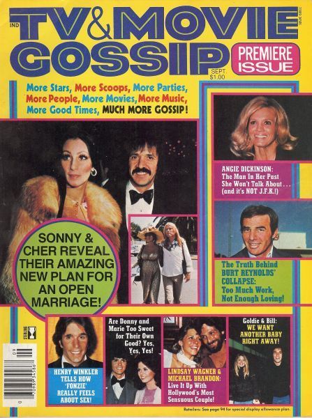 TV AND MOVIE GOSSIP magazine side cover Issue 1 September 1976