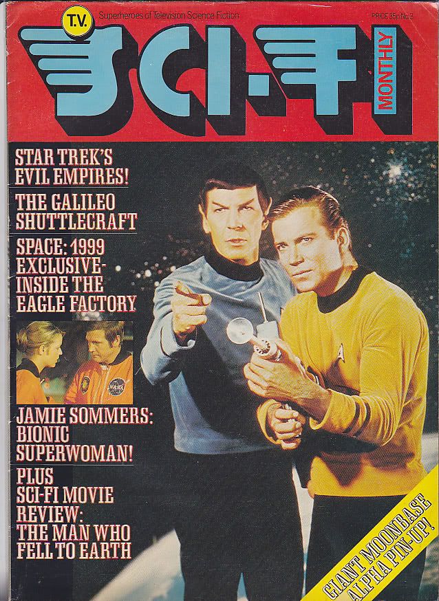T.V. SCI-FI MONTHLY magazine side cover Issue 3  1976