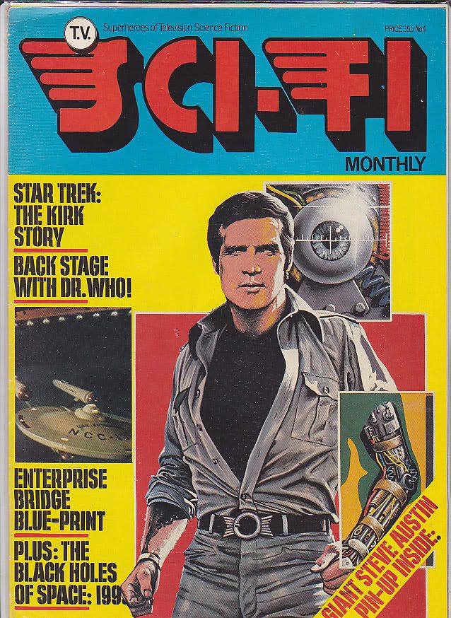 T.V. SCI-FI MONTHLY magazine side cover Issue 4  1976