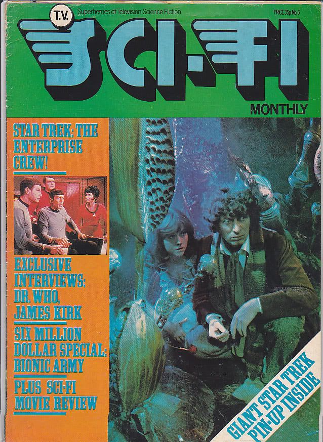 T.V. SCI-FI MONTHLY magazine side cover Issue 5  1976