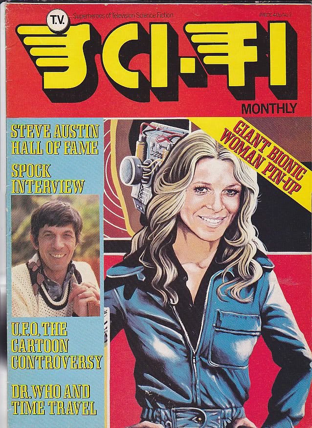 T.V. SCI-FI MONTHLY magazine side cover Issue 7  1976