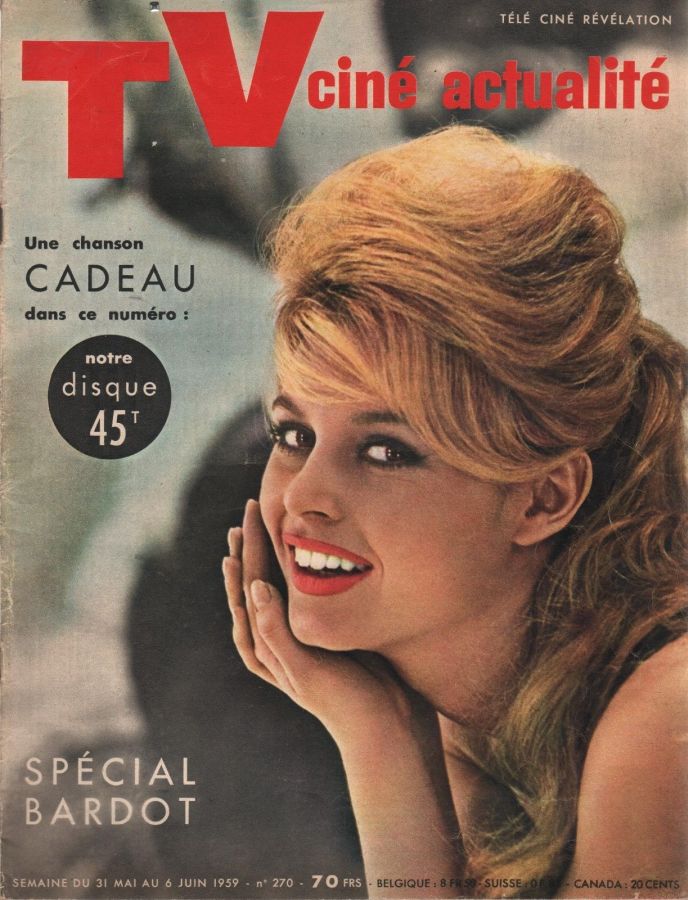 TV CINE ACTUALITE magazine side cover Issue 270 31 May 1959