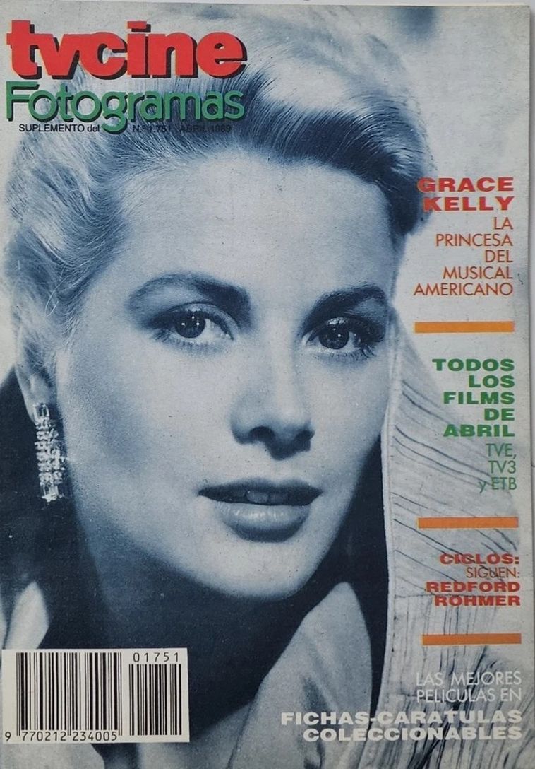 TV CINE FOTOGRAMAS magazine side cover Issue 1751  April 1989