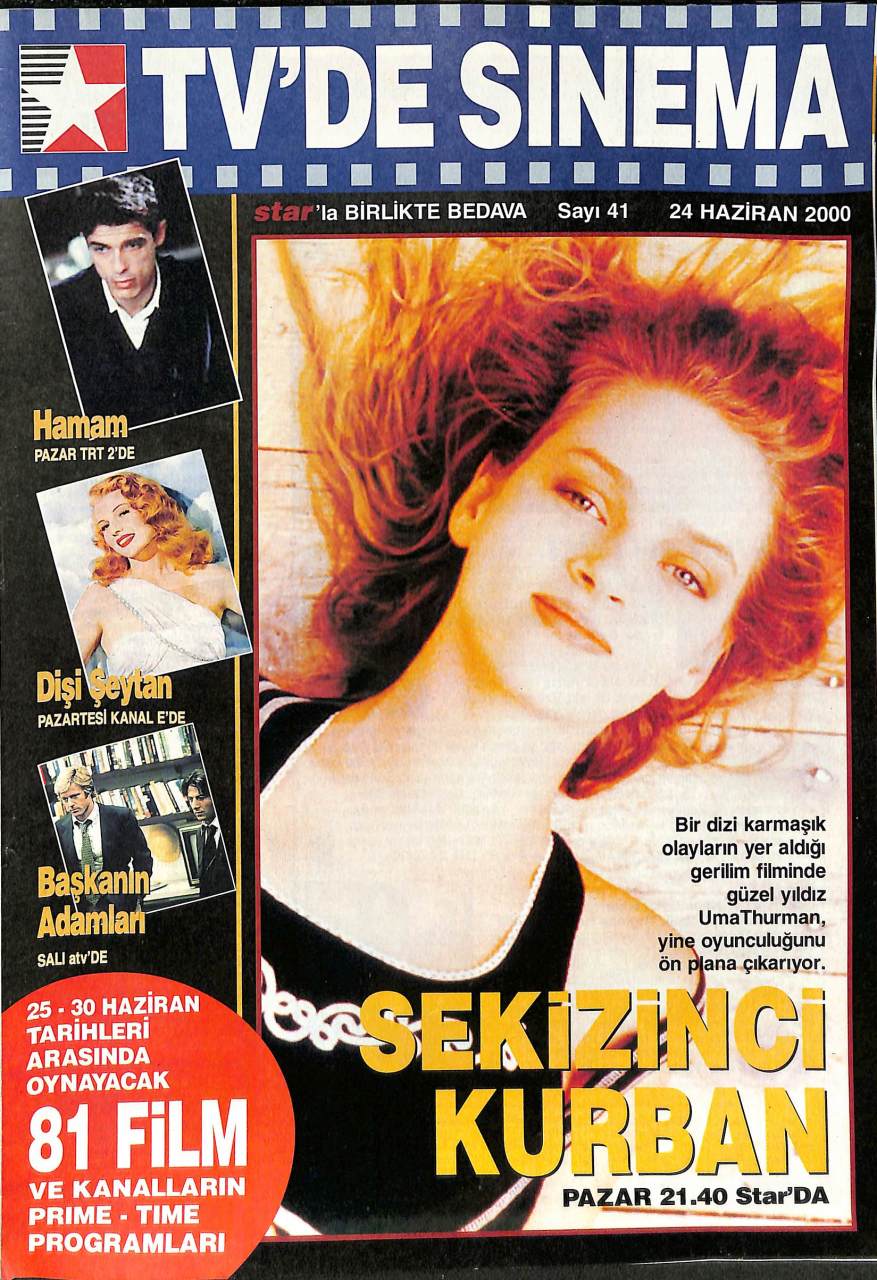 TVDE SINEMA magazine side cover Issue 41 24 June 2000