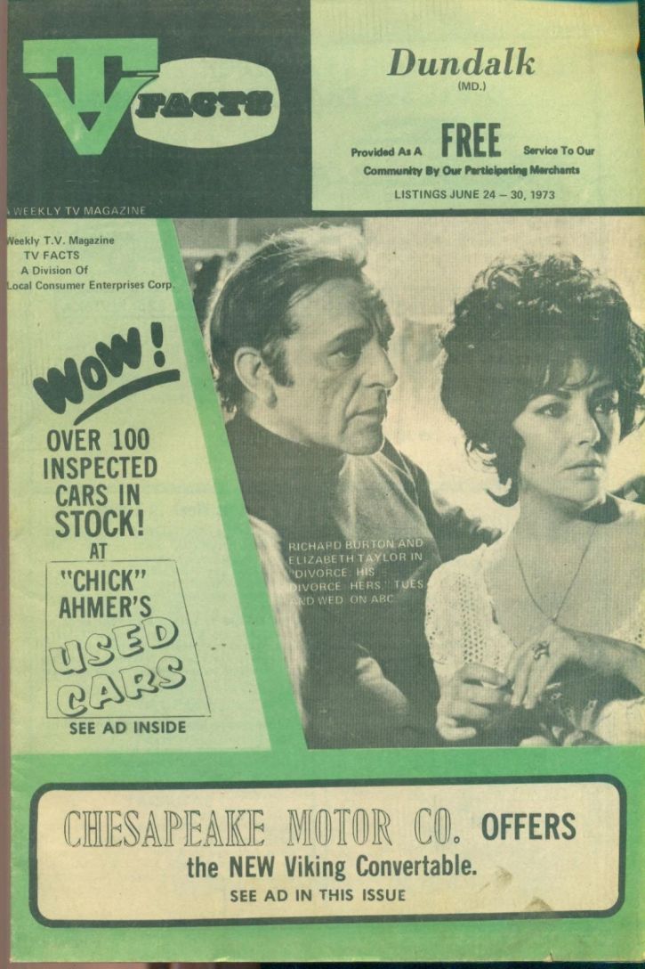 TV FACTS magazine side cover 24 June 1973