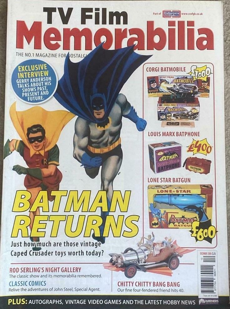 TV FILM MEMORABILIA magazine side cover Issue 20  December 2008