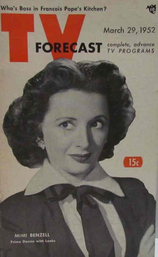 TV FORECAST magazine side cover 29 March 1952