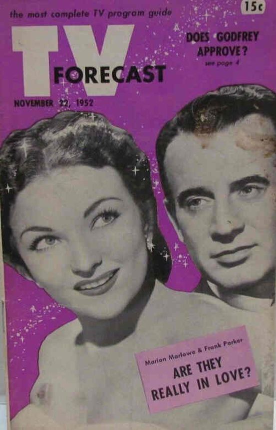 TV FORECAST magazine side cover 22 November 1952