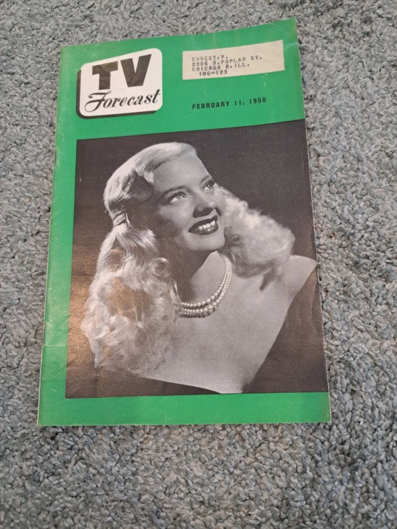 TV FORECAST magazine side cover 11 February 1950