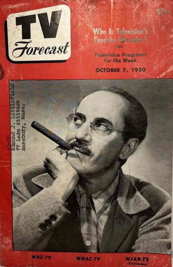 TV FORECAST magazine side cover 7 October 1950