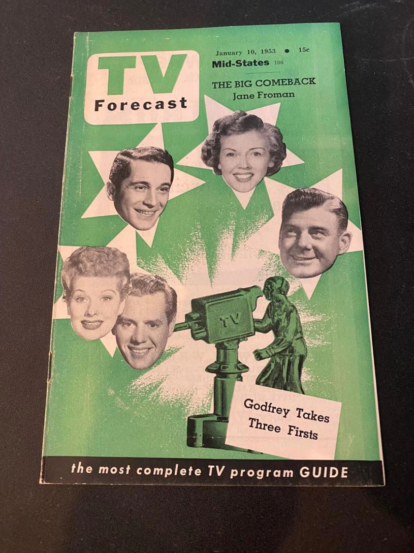 TV FORECAST magazine side cover 10 January 1953