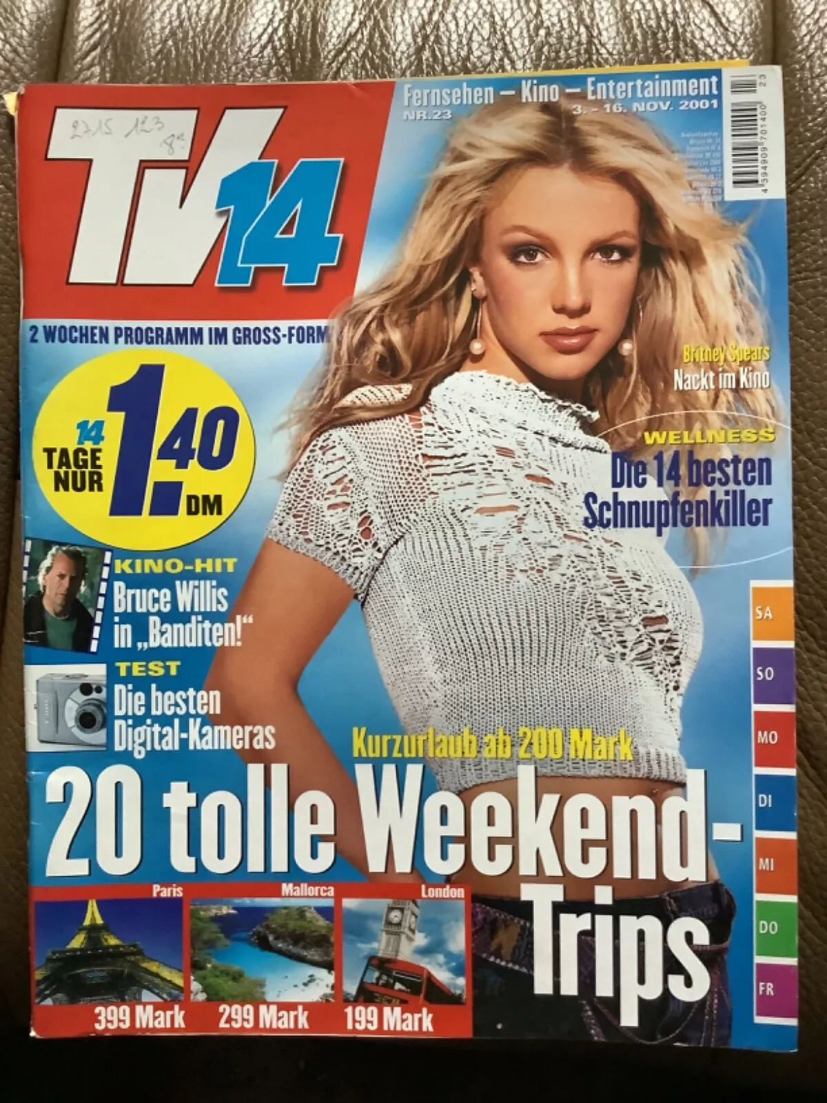 TV FOURTEEN AUSTRIA magazine side cover 3 November 2001