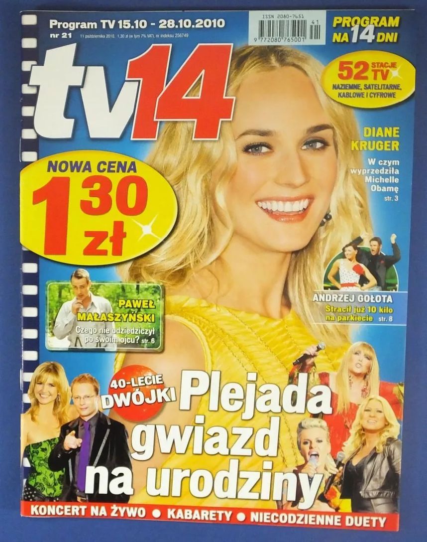 TV FOURTEEN magazine side cover 15 October 2010