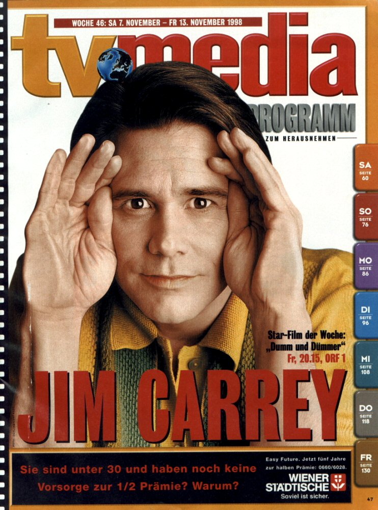 TV MEDIA magazine side cover 7 November 1998