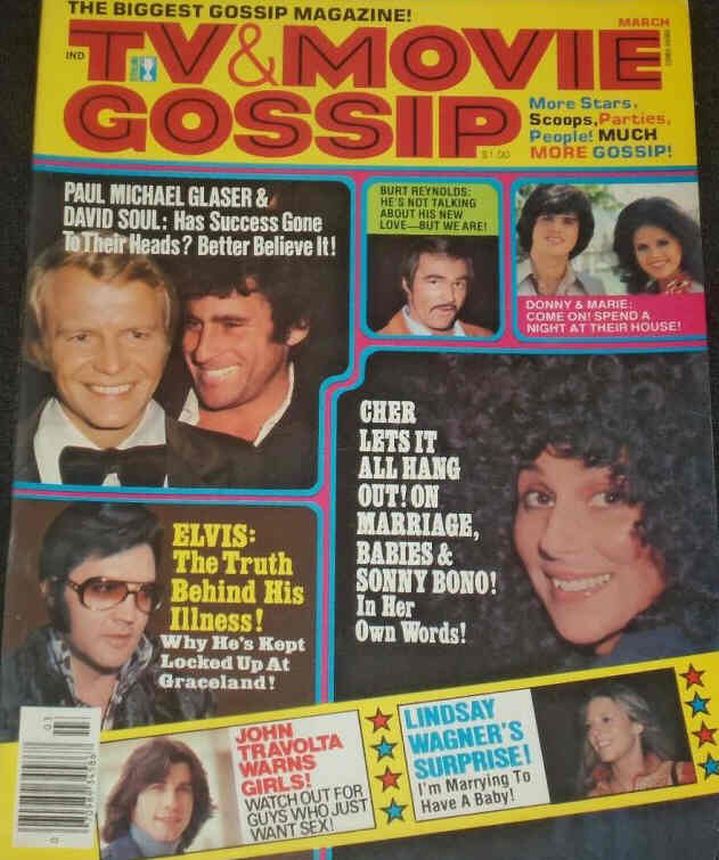 TV AND MOVIE GOSSIP magazine side cover  March 1977