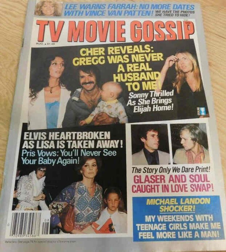 TV AND MOVIE GOSSIP magazine side cover  August 1977