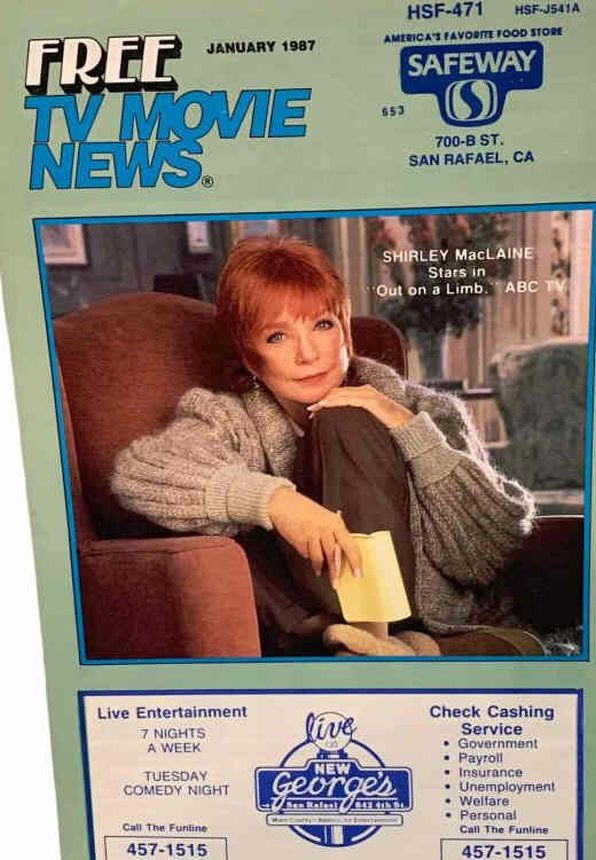 FREE TV MOVIE NEWS magazine side cover  January 1987