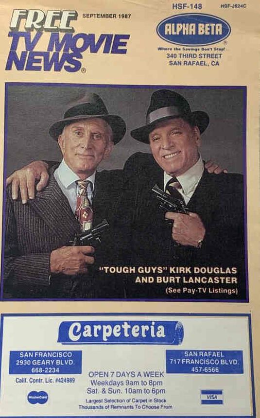 FREE TV MOVIE NEWS magazine side cover  September 1987
