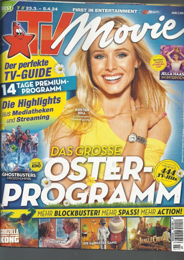 TV MOVIE magazine side cover 23 March 2024