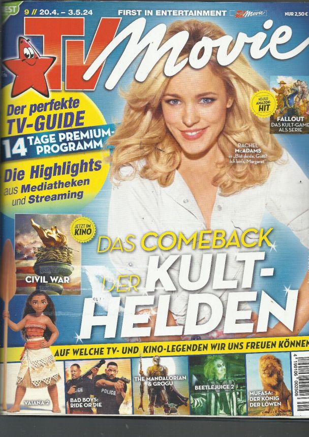 TV MOVIE magazine side cover 20 April 2024