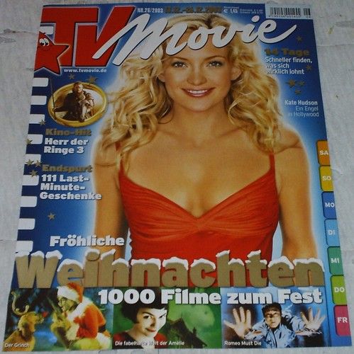 TV MOVIE magazine side cover Issue 26 December 2003