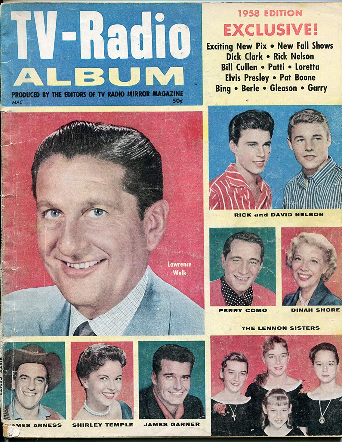 TV RADIO ALBUM magazine side cover   1958
